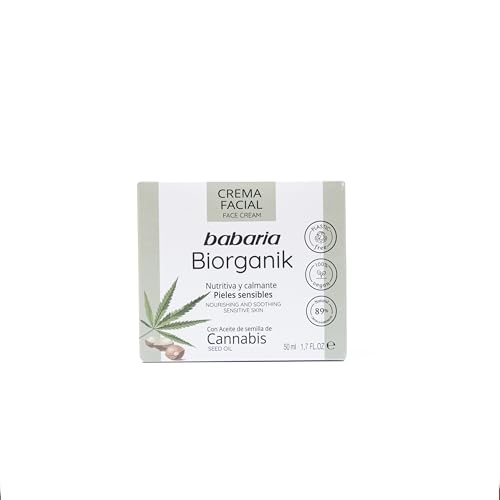 Babaria - Crema Facial Con Aceite De Semillas De Cannabis, Nutrición Y Bienestar, Apta Para Pieles Sensibles, Vegano - 50 Ml
