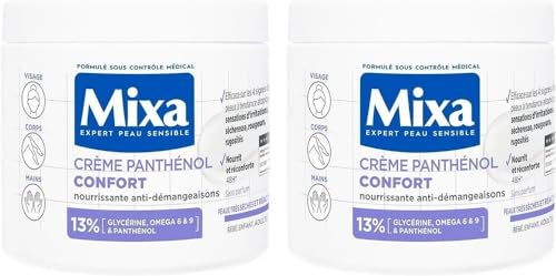 Mixa Intensive Peaux Secche - Crema Pantenolo Comfort - Anti-Prurito, Pelli Molto Secche E Reattive, Viso, Corpo, Mani, Bambino, Adulto, Ipoallergenic
