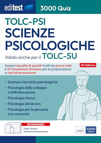Tolc-Psi 2025: Raccolta Di 3000 Quiz Per Il Test Di Scienze Psicologiche. Valido Anche Per Il Tolc-Su. Con Simulatore Online