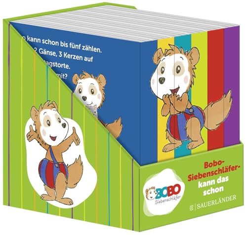 Bobo Siebenschläfer Kann Das Schon (Würfel): Erstes Lernen: Farben, Zahlen, Jahreszeiten, Gegensätze, Draußen, Zuhause | Box Mit 6 Mini-Büchern Für Ki