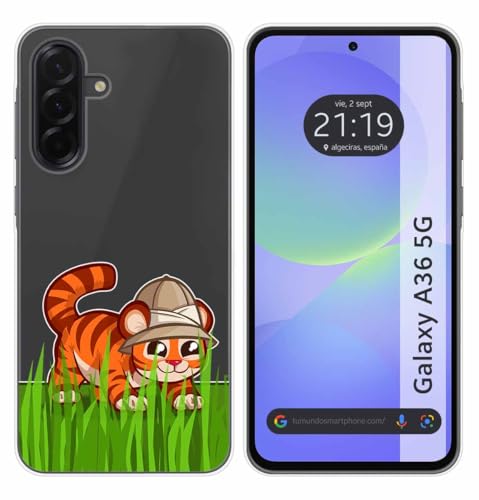 Tumundosmartphone Custodia In Silicone Trasparente Per Samsung Galaxy A36 5G Motivo Tigre Disegni