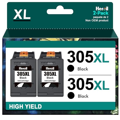 Heroil 305 Cartucce 305Xl D'Inchiostro Sostituzione Per Hp 305 Xl Nero Per Hp Deskjet 2700 2710 Deskjet Plus 4120 4122 4130 Envy 6000 6020 6020 6430 6