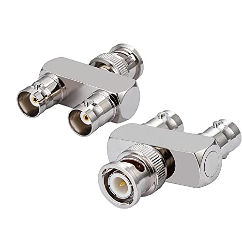 Vecys Adattatore Bnc Bnc Maschio A Doppia Femmina Tipo "Y" Adattatore Splitter Per Presa A T A 3 Vie Per Antenna Cb 4G Walkie Talkie Cctv Handfunk Rad