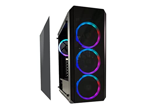 Lc-Power Caja Pc Gaming 703B, Midi Tower, Pc, Metal, De Plástico, Vidrio Templado, Negro, Atx,Micro Atx,Mini-Itx, Juego