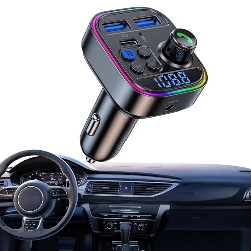 Trasmettitore Fm Bluetooth Auto,【30W Pd & 18W Qc 3.0】Adattatore Bluetooth Auto,Radio Ricevitore Wireless,Display Led, Chiamate In Vivavoce