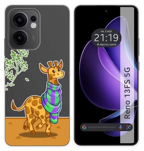 Custodia In Silicone Trasparente Per Oppo Reno 13Fs 4G / 13 Fs 5G Motivo Giraffa Disegni