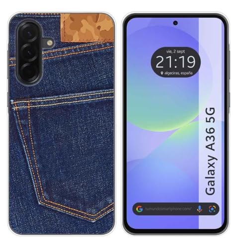 Tumundosmartphone Custodia In Silicone Per Samsung Galaxy A36 5G Motivo Jeans Disegni