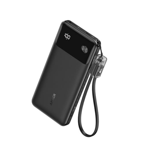 Anker Power Bank Powercore 10000Mah 22.5W Caricatore Portatile Con Cavo Usb C Lanyard A1388
