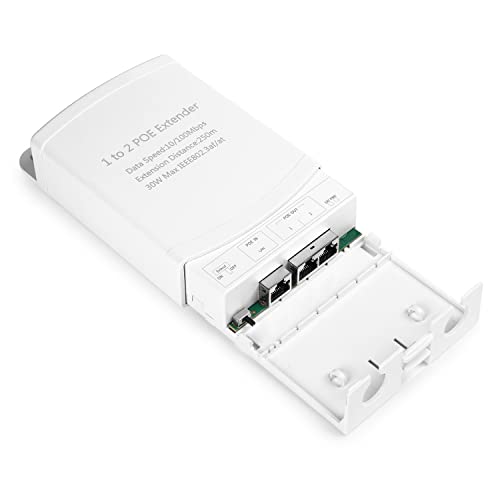 Revotech 2 Porte Poe Extender Ip67 Impermeabile, Poe Ripetitore 100M/250M Estensione Esterna, 1 In 2 Out Poe Adattatore, Comply With Ieee802.3Af/At, 1