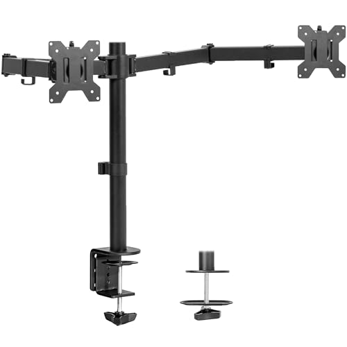 Vivo Stand-V038 - Supporto Da Scrivania Per Monitor Dual Ultrawide, Resistente, Completamente Regolabile, Supporta 2 Schermi Di Computer Fino A 38" E