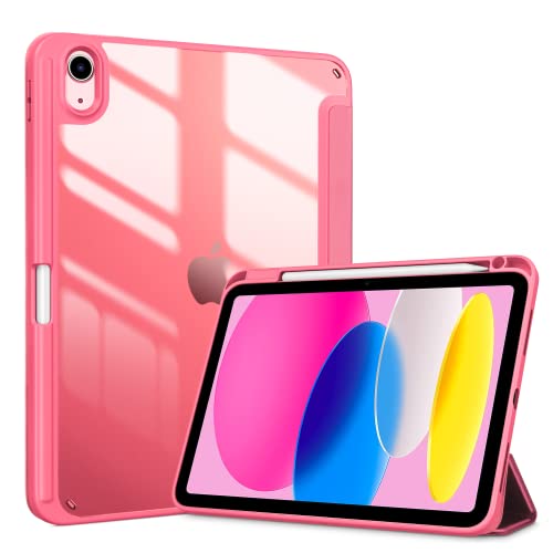 Procase Cover Ipad 11 Generazione A16 11 Pollici 2025/Ipad 10 Generazione 10,9 Pollici 2022,Custodia Con Portapenna Auto Sonno/Veglia -Rosa
