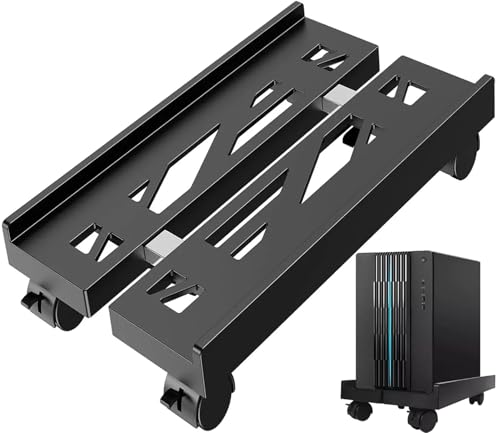 Lcouaceo Supporto Pc Fisso, Supporto Per Pc Con 4 Ruote, Supporto Per Pc Case Stand Regolabile, Carrello Porta Computer Tower, Supporto Per Computer D