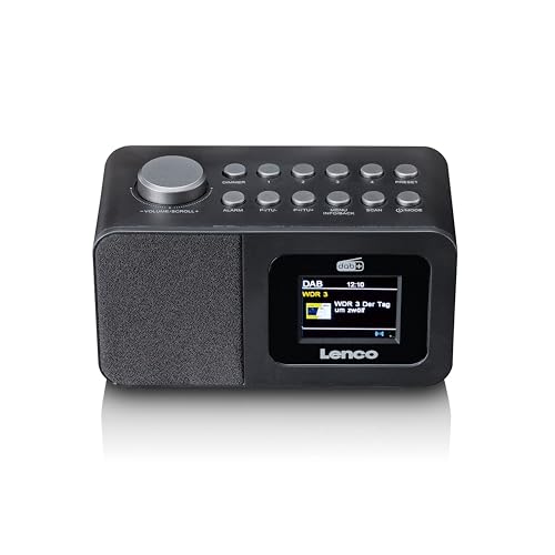Lenco Cr-625Bk Radiosveglia Con Dab+/Fm, Display A Colori Da 2,4", Dimmerabile, Doppio Allarme, Sleeptimer, Funzione Snooze, Memoria 30 Trasmettitori,
