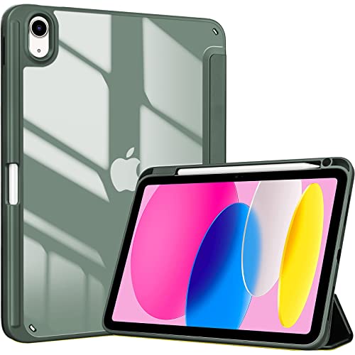 Procase Cover Ipad 11 Generazione A16 11 Pollici 2025/Ipad 10 Generazione 10,9 Pollici 2022,Custodia Con Portapenna Auto Sonno/Veglia -Verde Oliva