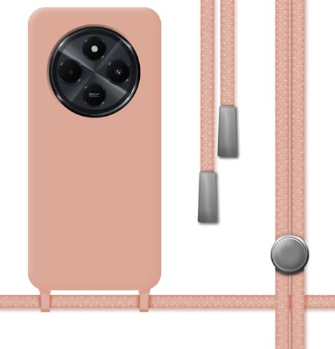 Tumundosmartphone Custodia In Silicone Liquido Con Cordino Per Xiaomi Poco C75 Colore Rosa