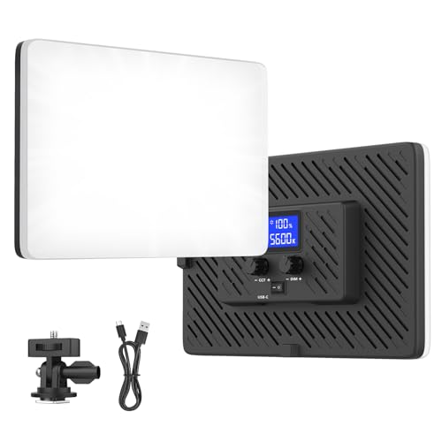Obeamiu Luce Video A Led, Lampe Portable Pour Caméra Avec Batterie Rechargeable 4000Mah, Lampe Photo Vidéo À Intensité Variable 2500-8500K Pour La Pho