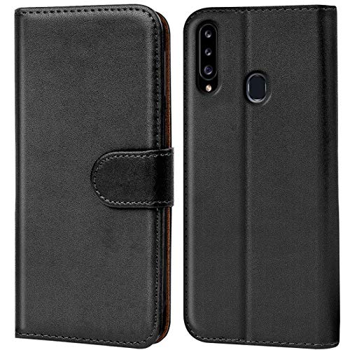 Verco Custodia Per Samsung Galaxy A20S, Case Per Samsung A20S Cover Pu Pelle Portafoglio Protettiva, Nero