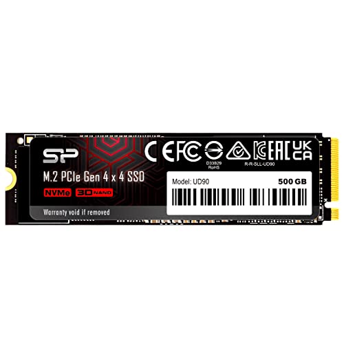 Silicon Power 500Gb Ud90 Nvme 4.0 Gen4 Pcie M.2 Ssd R/W Up To 5.000/3.850 Mb/S (Sp500Gbp44Ud9005)