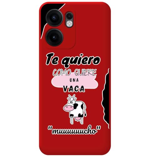 Custodia In Silicone Liquido Rosso Per Oppo Reno 13Fs 4G / 13 Fs 5G Design Mucca Disegni