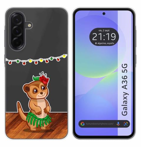 Tumundosmartphone Custodia In Silicone Trasparente Per Samsung Galaxy A36 5G Motivo Suricata Disegni