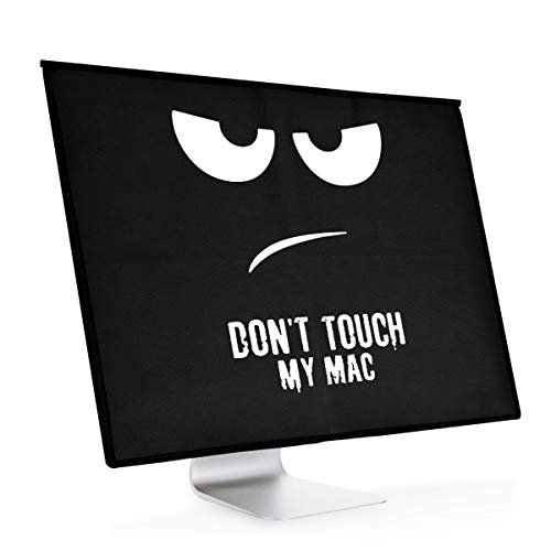 Kwmobile Custodia 4In1 Compatibile Con Apple Imac 21.5" - Fodero Monitor,Tastiera, Mouse E Cavi - Don'T Touch My Mac Bianco/Nero