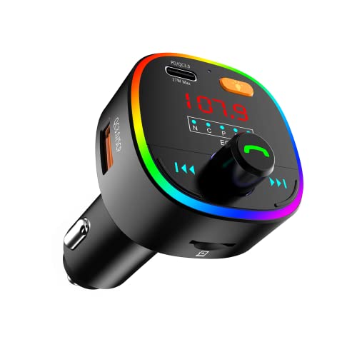 Eppfun Fm100B Trasmettitore Fm Bluetooth Per Auto, Radio Bluetooth Auto, Adattatore Kit Vivavoce Bluetooth Per Auto, Con 2-Porte Usb Ricarica Rapida