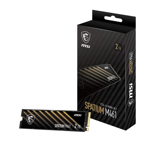 Msi Spatium M461 Ssd 2Tb - Pcie 4.0 Nvme M.2, 5000Mb/S In Lettura E 4200Mb/S In Scrittura, Memoria 3D Nand, Sicurezza Dei Dati Integrata, Center - Gar