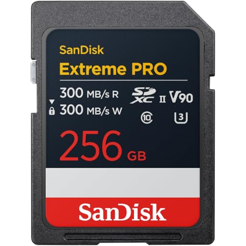 Sandisk Extreme Pro 256Gb Scheda Sdxc, Uhs-Ii, Velocità Di Lettura Fino A 300 Mb/S, Velocità Di Scrittura Fino A 300 Mb/S, V90, Video In 8K Di Qualità