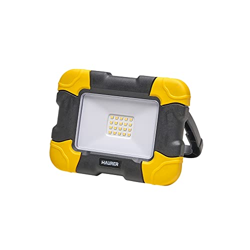 Maurer Foco Led Plano Recargable 10 Watt. 800 Lumenes Luz Blanca 4000ºk Protección Ip44. Portatil Proyector Led Obras