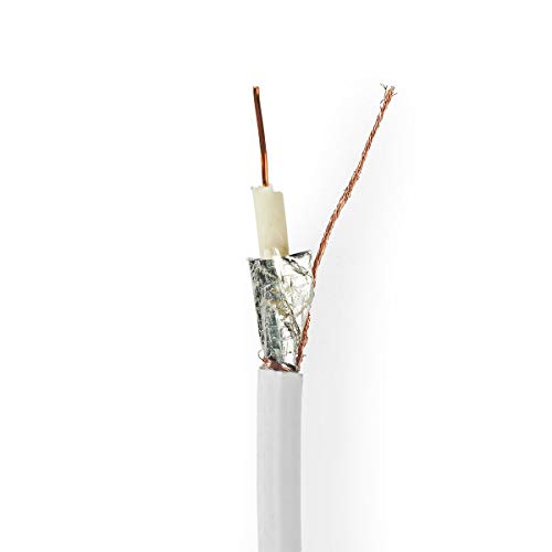 Nedis Cavo Coax | Rg6T | 75 Ohm | Doppia Schermatura | Eca | 25.0 M | Rotondo | Pvc | Bianco | Scatola