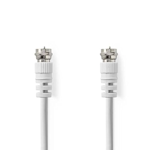 Nedis Cavo Satellitare E Antenna | Spina F | Spina F | Nichelato | 75 Ohm | Doppia Schermatura | 5.00 M | Rotondo | Pvc | Bianco | Scatola