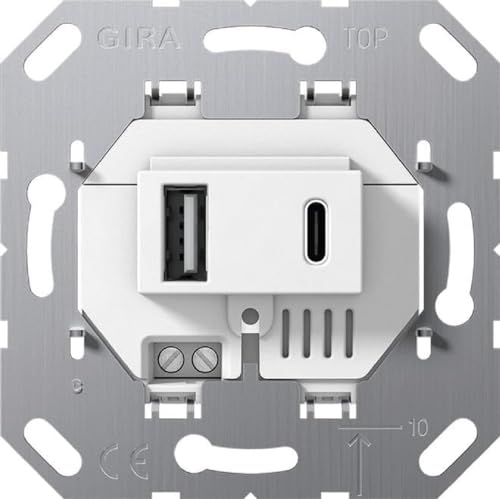 Gira 234900 - Adattatore Di Tensione Usb 2 F Tipo A/C