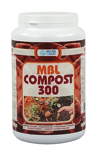 Mbl Compost 300 - Kg. 2 Attivatore Biologico – Acceleratore Per Il Compostaggio Domestico, Contiene Un Misurino Per Il Corretto Dosaggio (300 Milioni 
