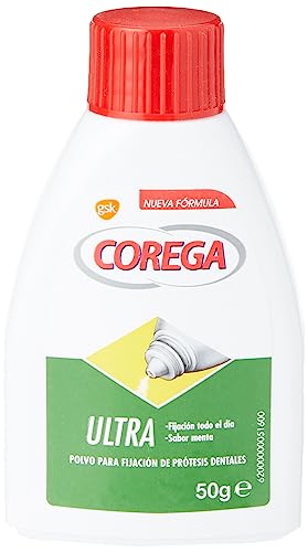 Corega Ultra, Powdertodenture Fixation, Sapore Di Menta, Tenuta Per Tutto Il Giorno, 50 G