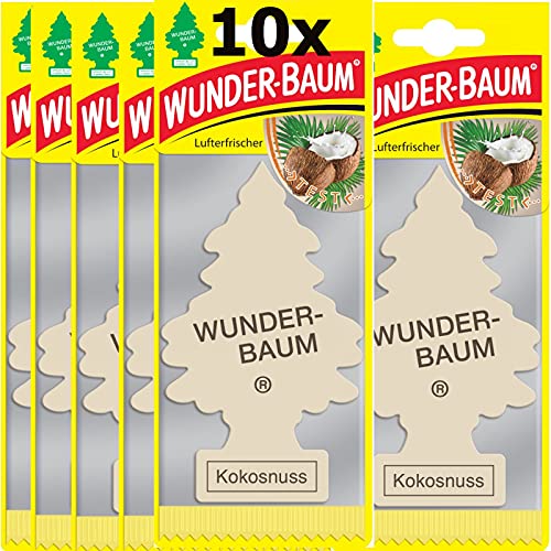 10 X Wunder-Baum Kokos,Frischer,Duftbäume,Duft Kokosnuss