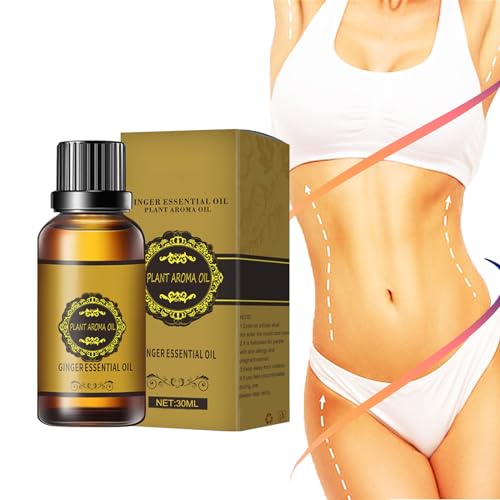 Olio Di Zenzero Snellente Pancia,Naturale Snellente Olio Da Massaggio Allo Zenzero,Belly Drainage Ginger Oil,Massaggio Con Olio Essenziale Di Zenzero,