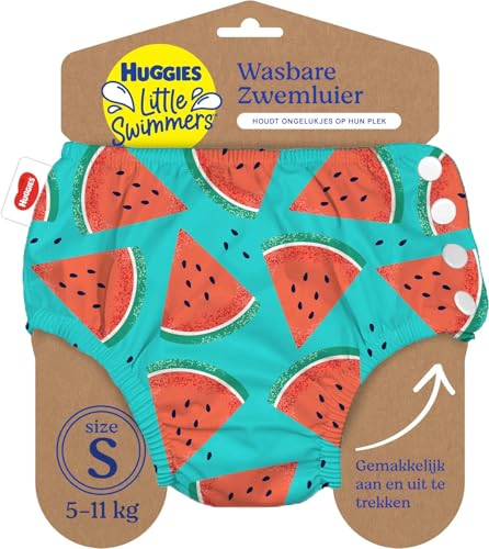 Huggies Little Swimmers, Pannolino Costumino, Taglia 2-3 (5-11 Kg), Riutilizzabile, Con Fantasia Angurie, 1 Pz