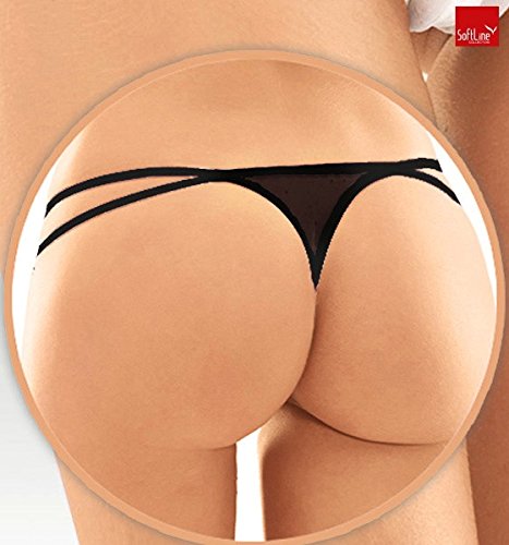 Softline Collection Culotte Charme Avec Fente Noir Vita S/M