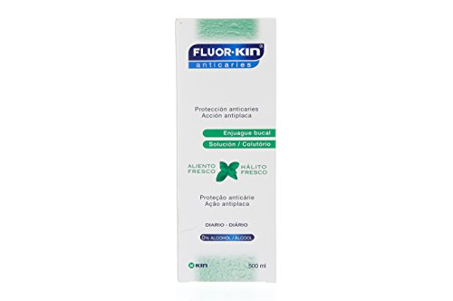 Fluor Kin Mouthwash - Menta - 250 Ml - Protegge I Denti E Rinfresca L'Alito - Prevenzione Delle Carie E Controllo Della Placca