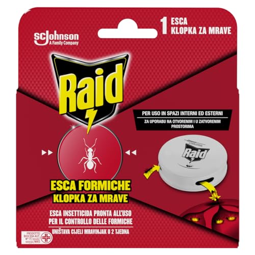 Raid Esca Formiche Insetticida, Pronta All'Uso In Spazi Interni Ed Esterni, Confezione Da 1 Pezzo, Versione Attuale