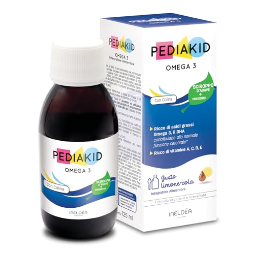 Pediakid - Integratore Alimentare Pediakid Omega 3 - Formula Esclusiva Con Sciroppo D'Agave - Ricco Di Dha - Contribuisce Alla Normale Funzione Cerebr