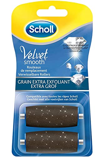 Scholl Velvet Smooth Express Pedi Crystal Diamonds Extra Esfoliante Grain 2 Replacement Rolls By Scholl