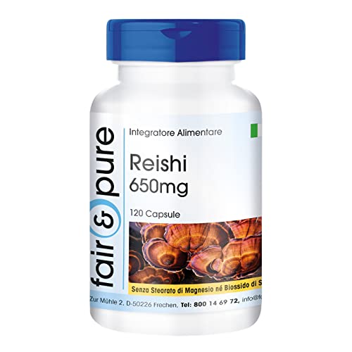Fair & Pure® - Reishi Puro In Capsule - Reishi 650Mg - Polvere In Capsule - Ganoderma Lucidum Vegan - 120 Capsule