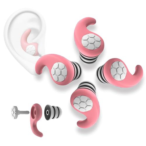 Kkne Tappi Per Dormire – [2 Paia-Rosa] Paraorecchie In Silicone Riutilizzabili, Anti Russamento, Ideali Per Apprendimento, Moto E Lavoro