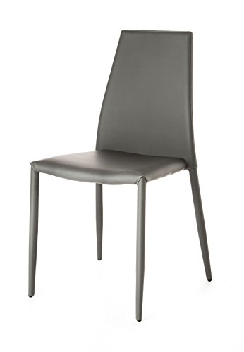 Wink Design, Lincoln, Set 4 Sedie, Finta Pelle, Grigio
