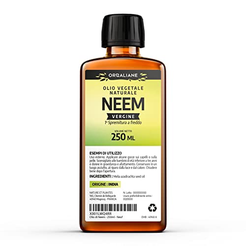 Olio Di Neem 250 Ml - 100% Puro E Spremuto A Freddo - Olio Multi-Uso
