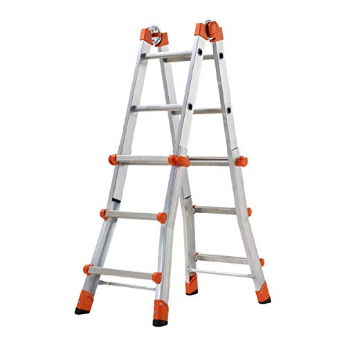 (L) Gierre Al010 - Escalera Telescópica Multifunción De Aluminio Peppina En131 (4X3 Peldaños)