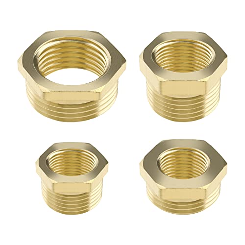The Lord Of The Tools 4 Connettori Riduttori Per Tubo, Adattatore Esagonale In Ottone, Convertitore Per Tubo Dell'Acqua Da Giardino, Spina – Femmina: