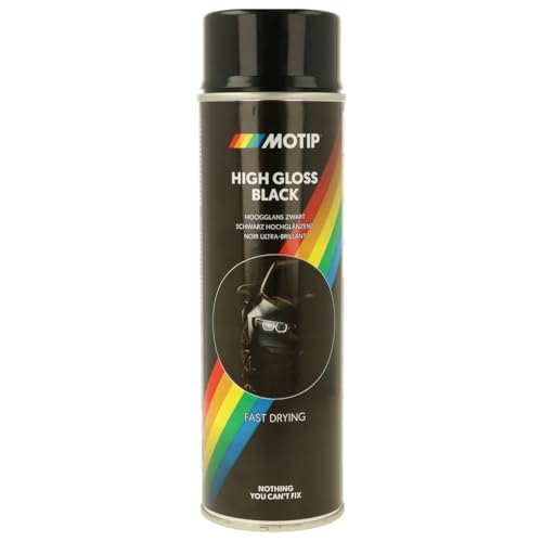 Motip Aerosol M04001-Vernice Spray, 500 Ml, Colore Nero Lucido