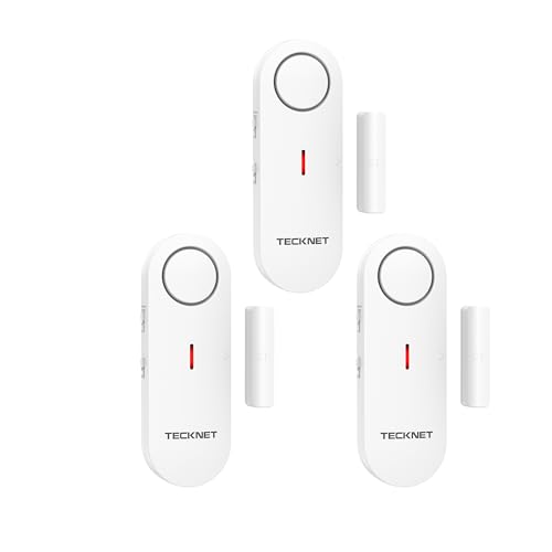 Tecknet Allarme Casa Senza Fili, Mini Sensori Allarme Porte E Finestre, Allarme & Campanello 2-In-1, Controllo Del Volume A 3 Livelli, Sistema Di Alla